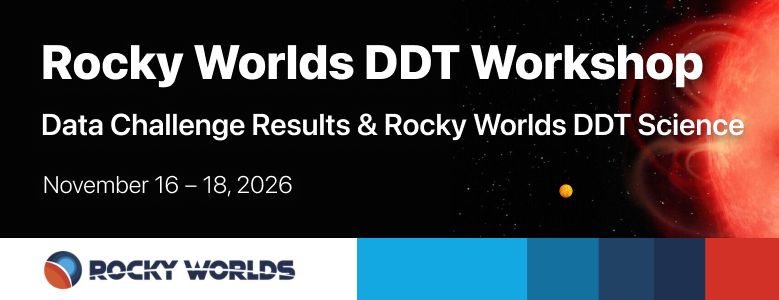 SpaceTelescope's tweet photo. Astronomers: Join us for the Rocky Worlds DDT Workshop, a community gathering focused on the science enabled by the Rocky Worlds Director's Discretionary Time (DDT) program, at STScI on November 16-18.

Registration closes October 16: https://t.co/9VuuZEUpMz 🔭 https://t.co/jh3r8BOQcO