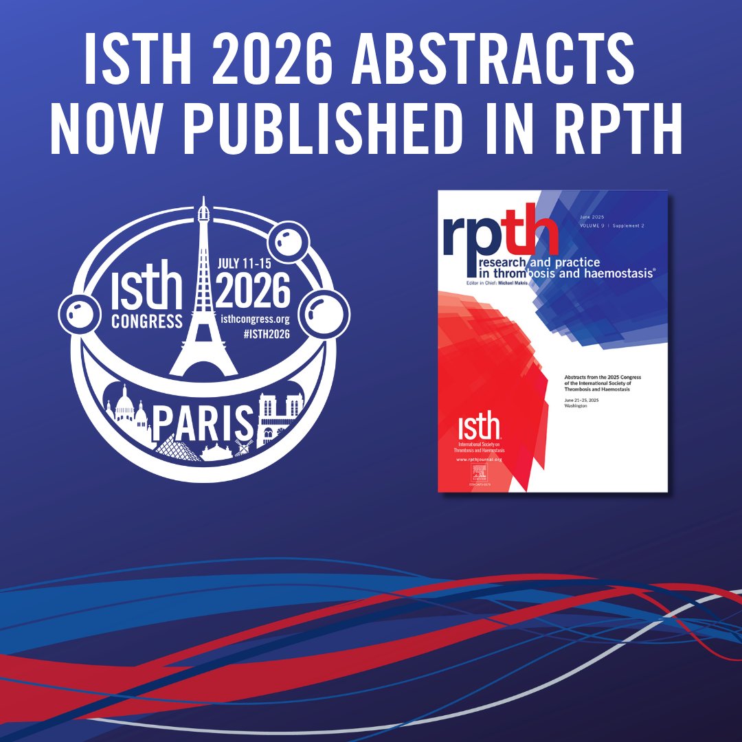 isth's tweet photo. 🔬 Missed a presentation at #ISTH2026 or want to revisit the science? The complete ISTH 2026 Congress abstract supplement is now available in RPTH Journal, the open-access journal of the ISTH.

📖 Explore: https://t.co/s6WImp5uid https://t.co/YDe8qdA7mI