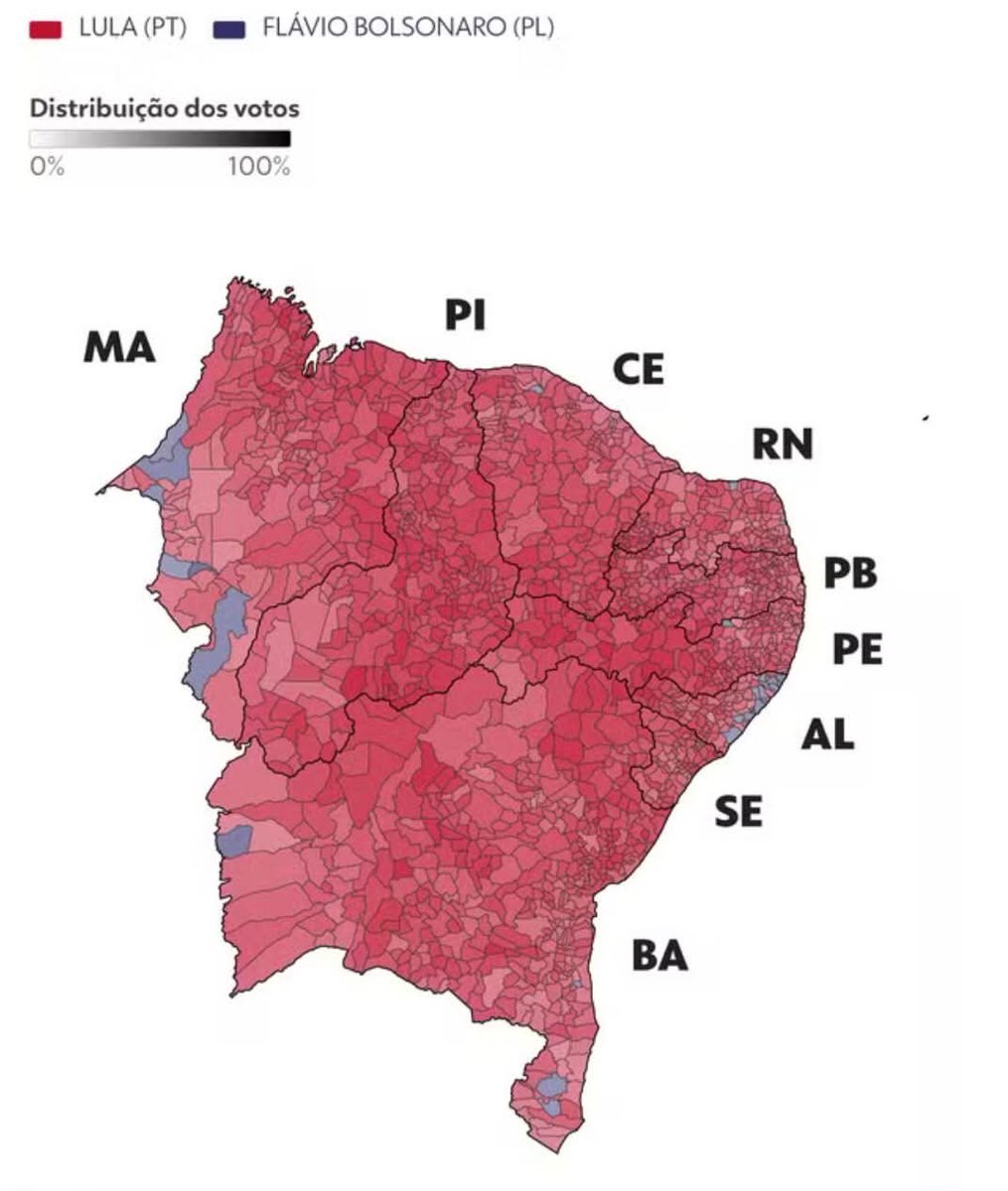 GCSantiniX's tweet photo. Alguém consegue explicar de forma técnica, sem ideologia, o porquê do nordeste ser tão voltado à esquerda? https://t.co/Umo5bgB6Xq