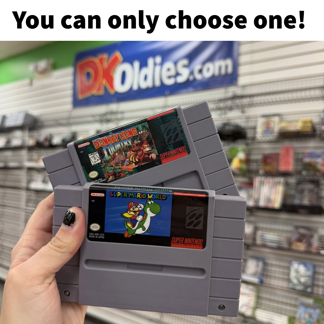DKOldies's tweet photo. You can only choose one! Let us know what you're picking!
.
.
#snes #nintendo #retrogaming #gaming #nostalgia https://t.co/4AS2M9hXyq