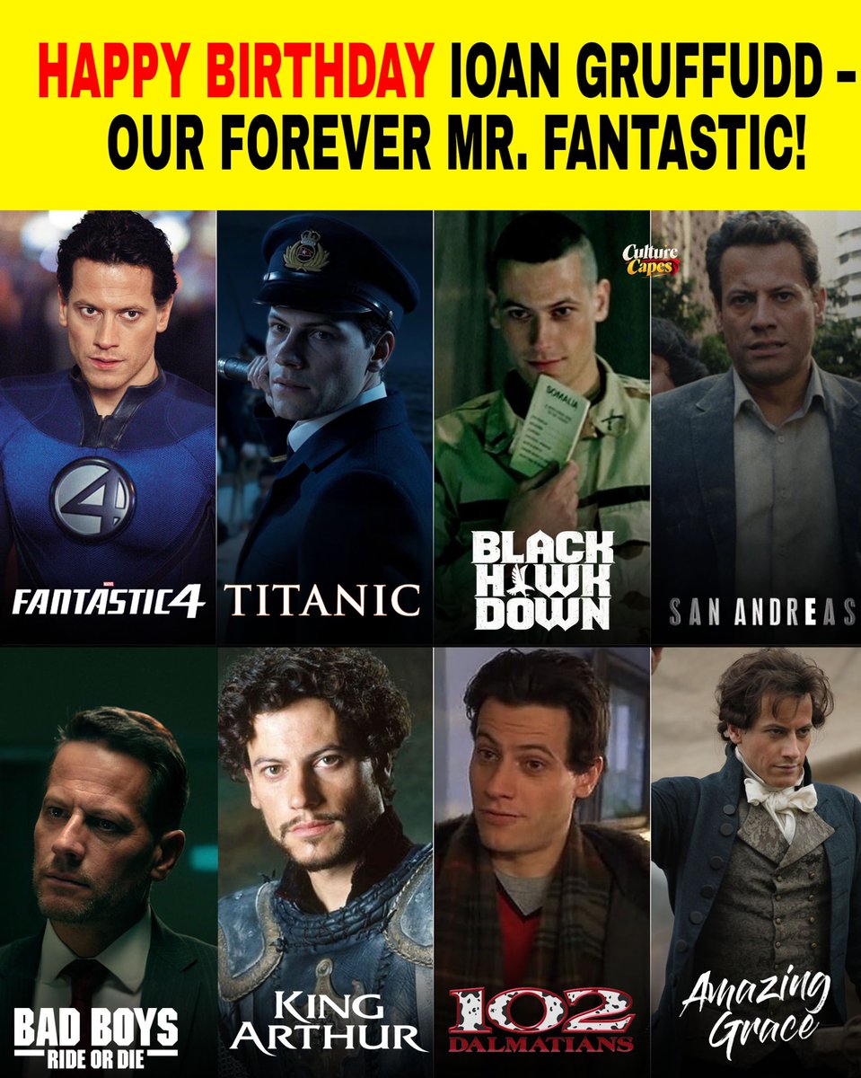 CultureCapes's tweet photo. Celebrating Ioan Gruffudd, whose memorable roles include Titanic, Hornblower, Fantastic Four, Forever, Amazing Grace and Harrow. Wishing the talented Welsh actor a wonderful birthday filled with happiness and success! ❤️🎬

#IoanGruffudd #HappyBirthdayIoanGruffudd #FantasticFour https://t.co/Uni0LyUB3M