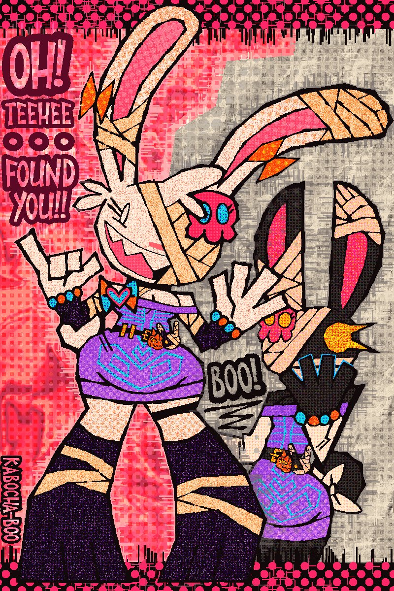 KABOCHA_BOO's tweet photo. Maxine x Bunnybone!! 🦴🐰🎀 watch out, they just found YOU...!! BOO 🐰👻 https://t.co/GNKu5AmN8M