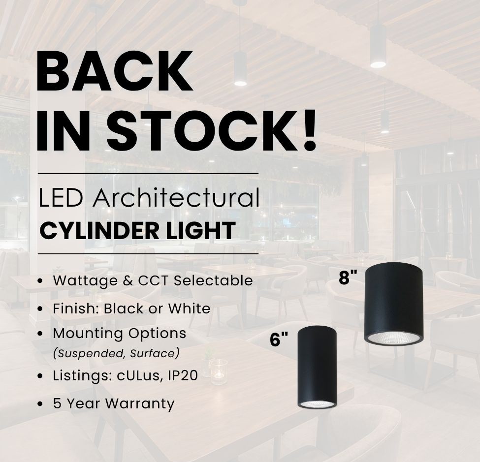 warelightcom's tweet photo. They’re back! Our 6" and 8" black LED cylinder lights are back in stock and ready to order. Bring a clean, modern look to your next lighting project!

https://t.co/qOb5BwZ5eJ https://t.co/ixTuOhTYBC