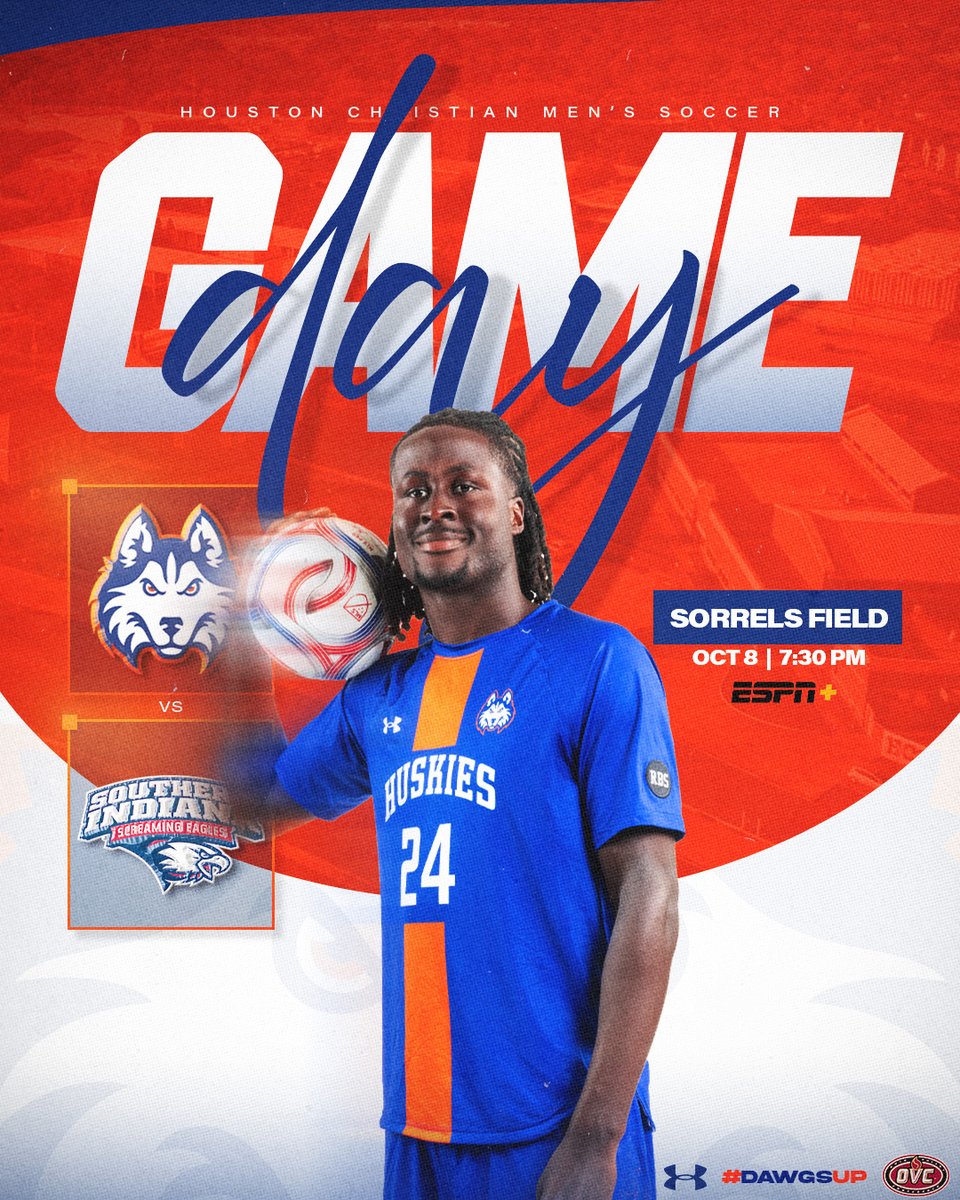HCUAthletics's tweet photo. ⚽️𝐆𝐀𝐌𝐄𝐃𝐀𝐘⚽️
@hcu_menssoccer returns home for 1st of 2 straight at Sorrels Field ...
#DawgsUp https://t.co/mmjOkDzrAD