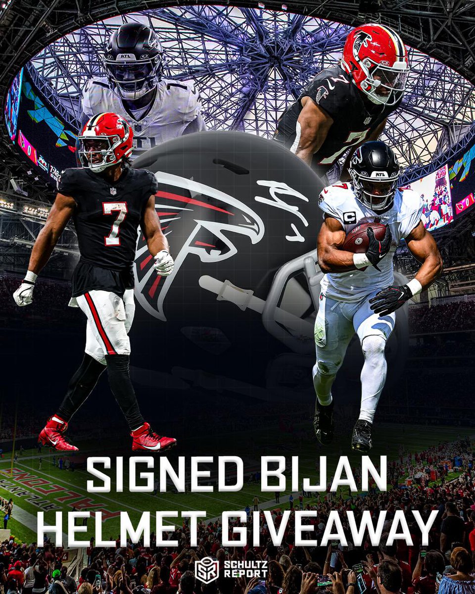 Schultz_Report's tweet photo. 👀 Signed Helmet Giveaway! 👀

I'm giving away a signed Bijan Robinson helmet.

Rules:
1. Follow @Schultz_Report 
2. Like this post 
3. Reply with how many yards Bijan has vs the Saints on MNF https://t.co/Aolr5monpM