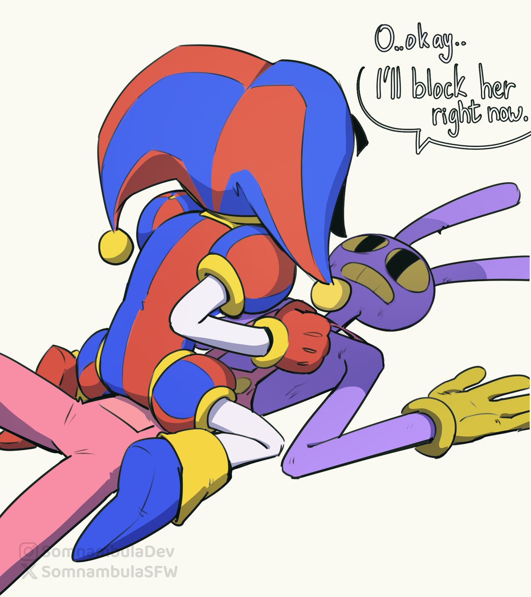 SomnambulaSFW's tweet photo. ⚠️Warning! Violence is bad!⚠️
Jealousy_5
#funbuntober26 #jaxxpomni https://t.co/PU5teiJIZx