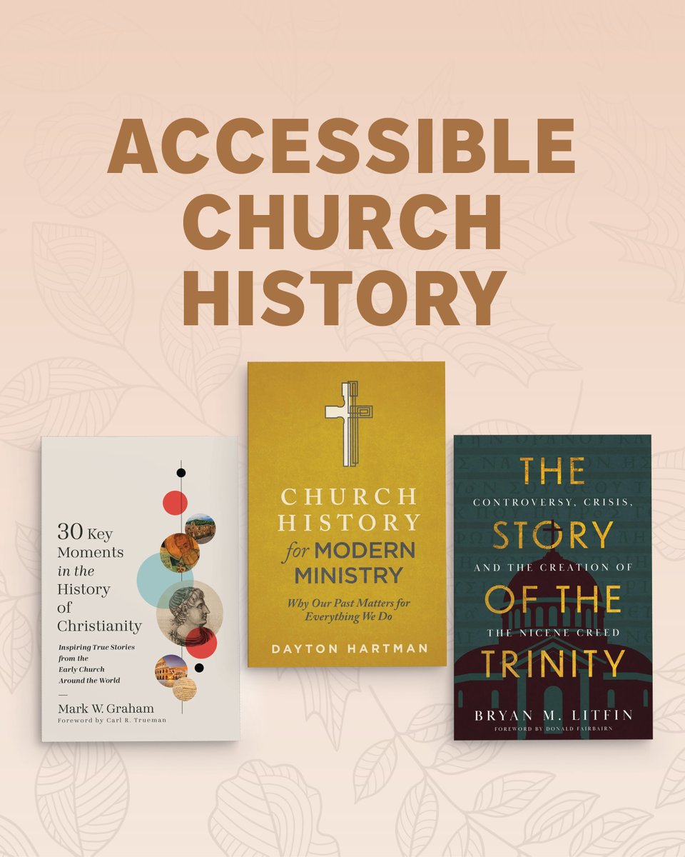 ReadBakerBooks's tweet photo. The worldwide church has a storied history, but it's one that's so important to understand so we can see God's movements over time. Here are three reads to help!

▶️ 30 Key Moments in the History of Christianity
▶️ Church History for Modern Ministry 
▶️ The Story of the Trinity https://t.co/gNDDwEAgqx
