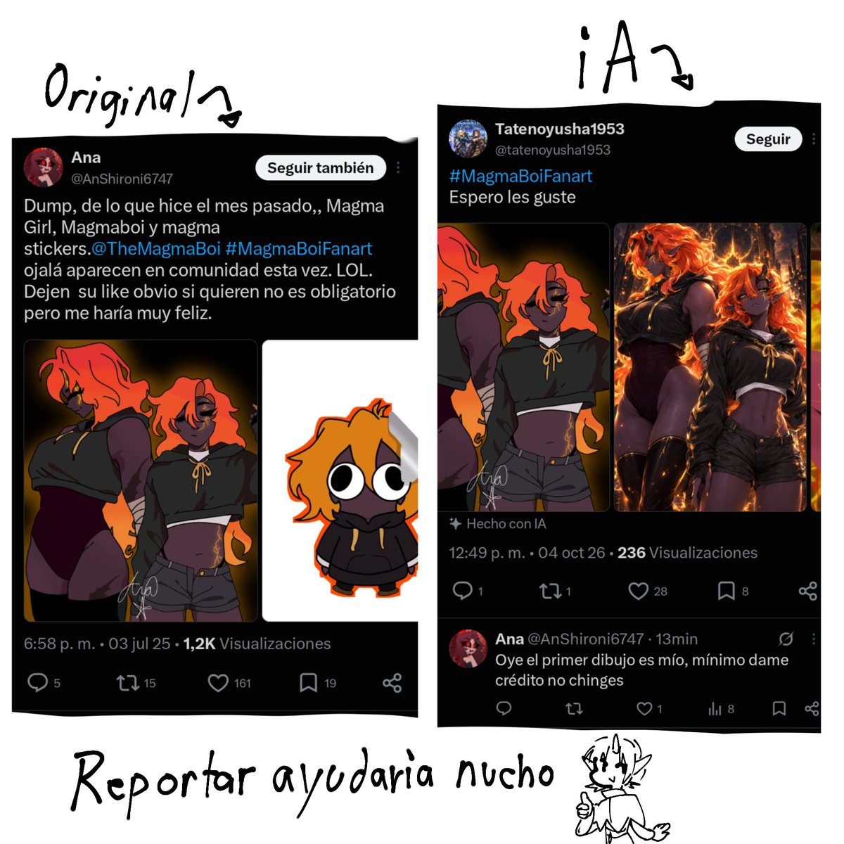 Amapola_endcity's tweet photo. Soy artista y no banco que calquen mis dibujos. Encerio yo no me enojo que lo agan, solo que reclamo para que no lo vuelvan a hacer y todo bien no?
Pues NO, HOY SI ME ENOJE, PASARON POR IA MI DIBUJO Y ESO MO ME GUSTO PARA NADA (ese tío me bloqueó) https://t.co/oy4vlvAILo