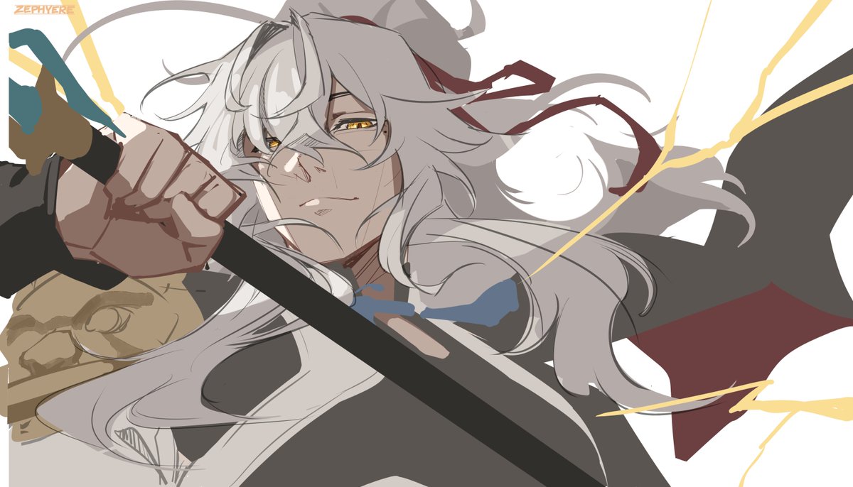Zephyere's tweet photo. hella busy week so here's another jingyuan wip 🦁 https://t.co/KXuaV6VjfN
