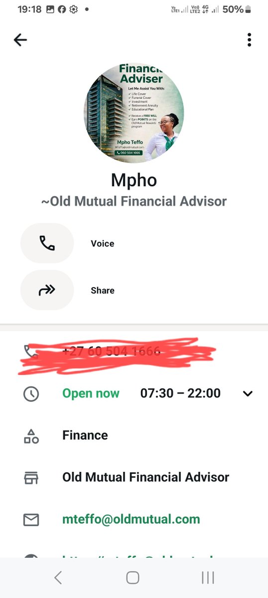 SekgweleT's tweet photo. @OldMutualSA Old mutual agent Mpho teffo from Mokopane branch she make me feel at home at old mutual she created me with kindness gave me the all the information I need regarding my money matters ensure that I understand every step #OMHereWithYou💚 #CustomerServicesWeek #LoveOM💚 https://t.co/o8JUkwyjz1