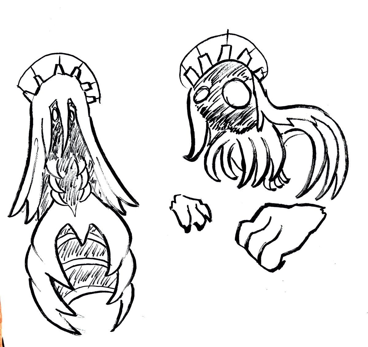 SapphireFlash15's tweet photo. Some Monster Designs based off of Layna's Vtuber Design. Let me know if ya'll have any favorites!

And Layna I hope your doing well — I don't mind waiting for the stream.
#LaynaLazArt #Sketch #Monster #HorrorArt https://t.co/rr5rIX69e6