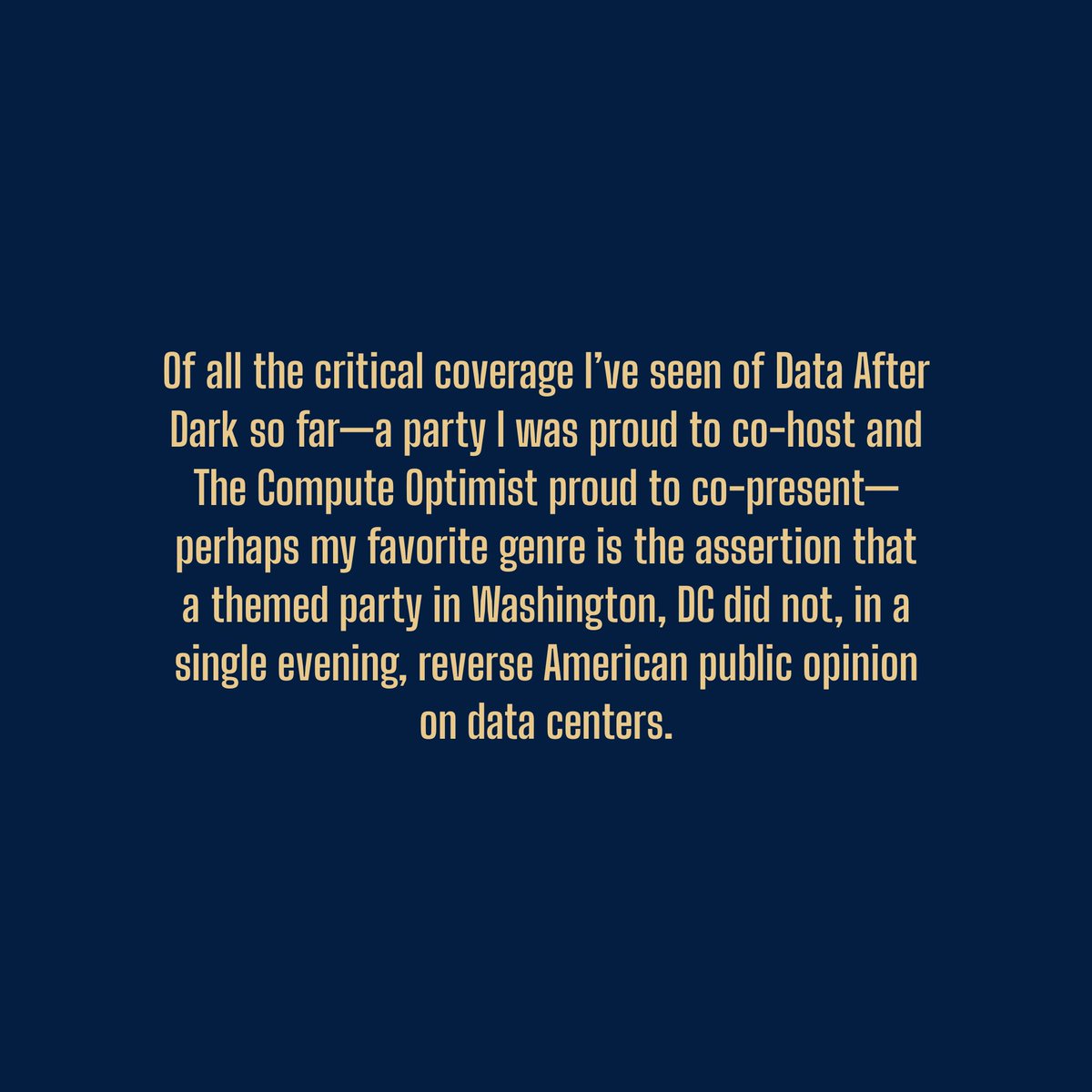 ComputeOptimist's tweet photo. In throwing this party, our message was simple: You’re allowed to be excited and optimistic about the remarkable things happening in American tech right now

Read our latest by @edtarnowski