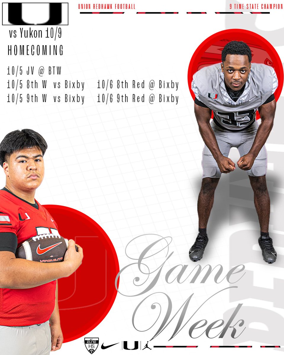 UnionFootball's tweet photo. Homecoming! See you Friday. https://t.co/uJTX4A0aCu