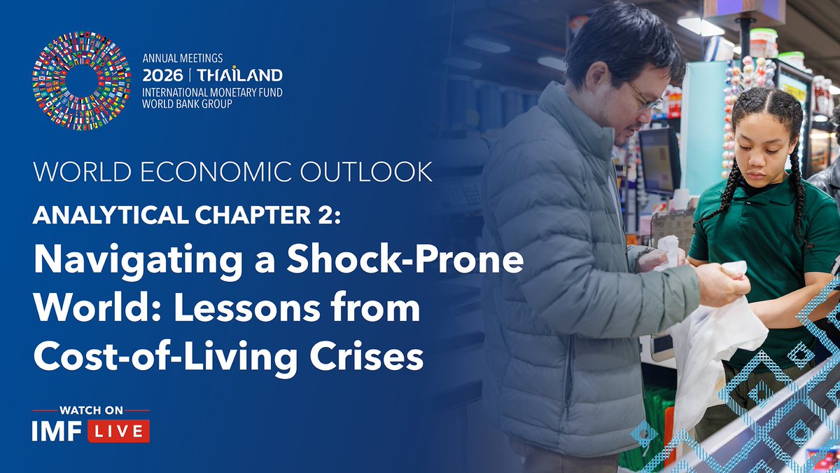 IMFNews's tweet photo. TOMORROW: Tune in on Tuesday, Oct. 6, at 9:00 AM ET for a discussion on new IMF analysis of cost-of-living crises, their impact on lower-income households, and why targeted, temporary transfers can help protect the most vulnerable. https://t.co/vwXHRxkW4n https://t.co/MPgqROCJQ3