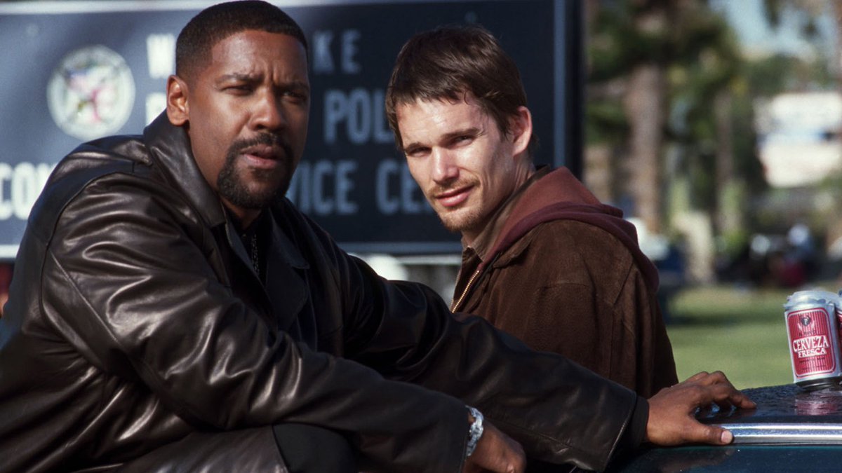 25YearsAgoLive's tweet photo. Training Day, a new cop action film starring Denzel Washington and Ethan Hawke, premieres in theaters. https://t.co/KTW0hL8ESR