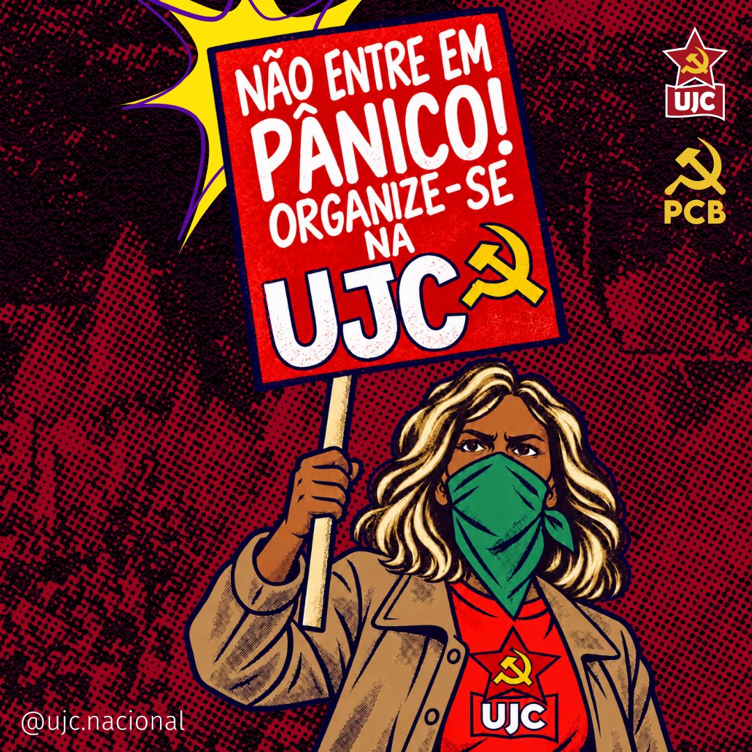 ujc_br's tweet photo. ✊ Organize sua revolta. Junte-se à UJC!

A luta não termina nas urnas. Contra o medo e o desânimo, organização! 🚩

Construa a luta pelo socialismo e pelo comunismo no Brasil.

📲 https://t.co/NsY2ll89cJ https://t.co/QJ0b8XKelw