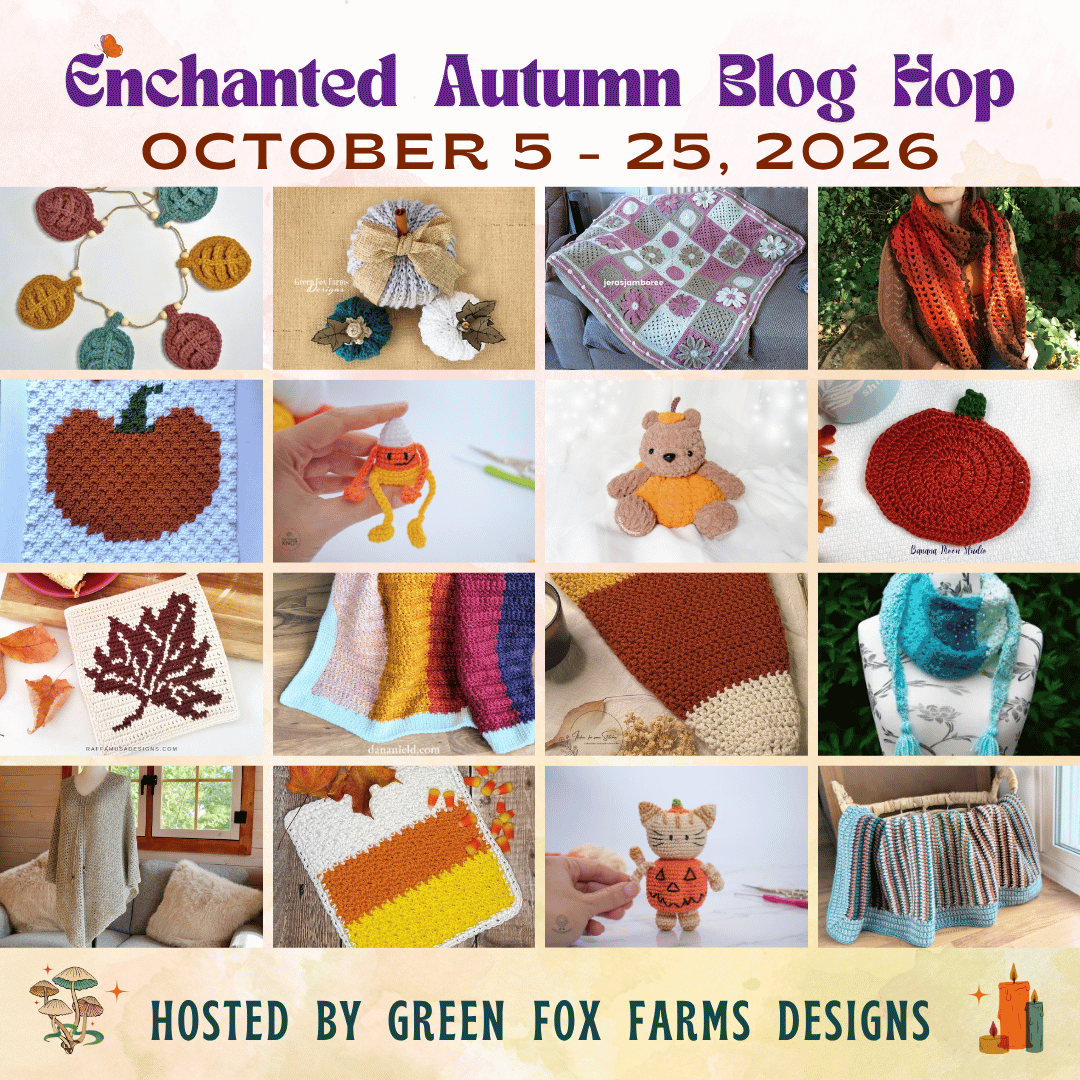 shazgoodwin's tweet photo. 🍂 Enchanted Autumn blog hop starts TODAY!
A new FREE crochet pattern every day from 5th–25th October 🧶🍁
Blankets, scarves, home decor, amigurumi, Halloween makes &amp; more!
🌸 Blossom Cottage: 12th Oct
⏰ Changes 6pm BST / 12pm CDT
https://t.co/ASa3JnXpZ1 https://t.co/TZdyvlAvlX
