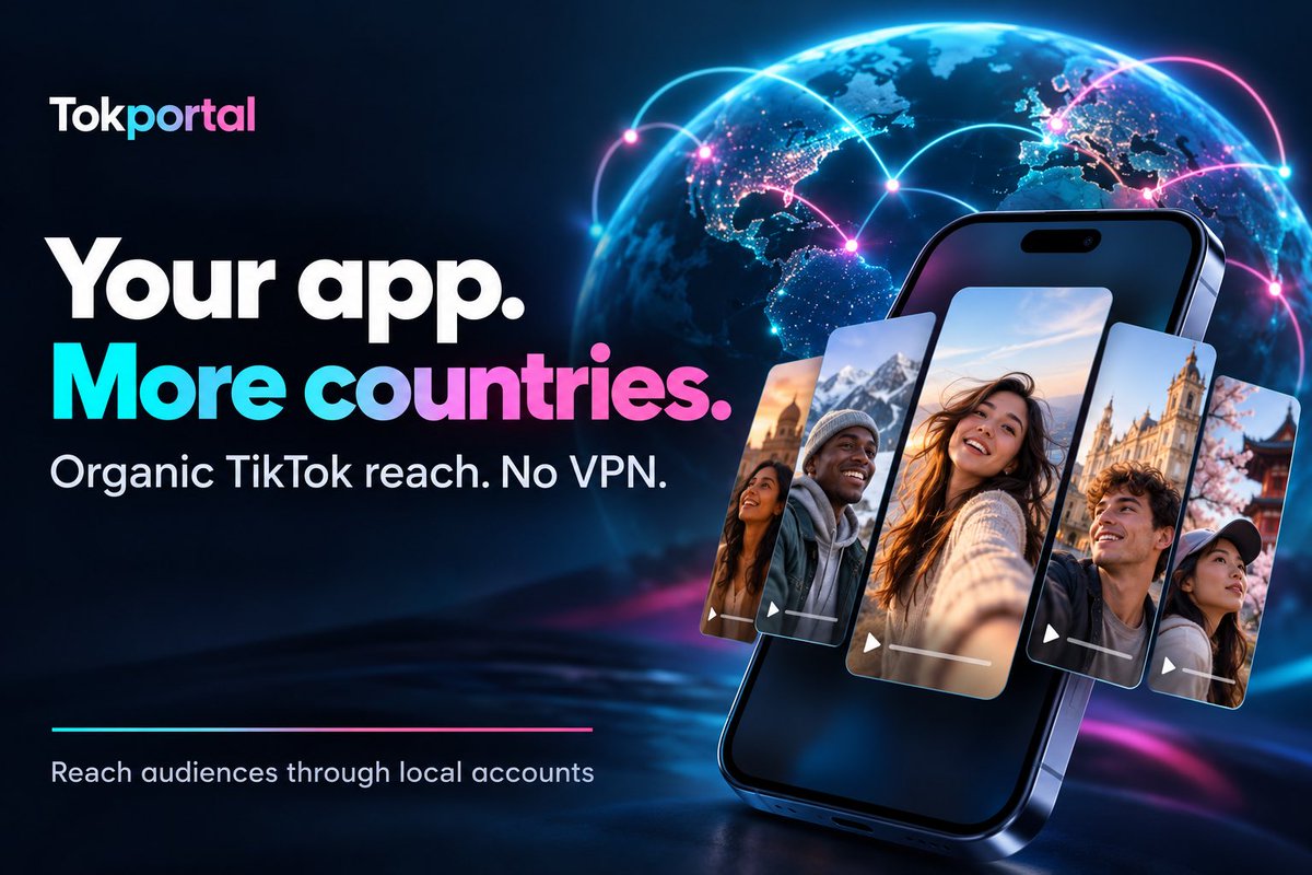 StephenDigyphu's tweet photo. Get your app seen in more countries 🌍

Organic TikTok reach through local accounts with Tokportal. No VPN needed. https://t.co/68k5eHLhfb