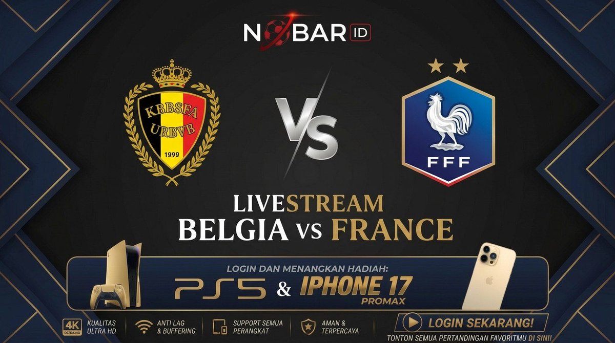 nobarid_off's tweet photo. LINK LIVE STREAMING Belgia VS France SEPAK BOLA 2026 ANTI LAG 

https://t.co/QVK5X74A3D

#SEPAKBOLA2026 #LiveStreamingBola #SiaranLangsung #NontonBolaLive #LiveBolaFB #UCL #kylianmbappe #NobarID #nontonbola https://t.co/ijBPW8UqQ6