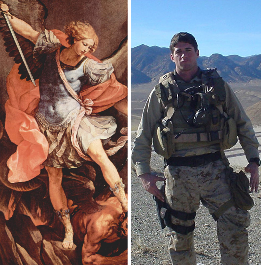 Pildorasdefe's tweet photo. ¡COMO CAPITÁN AMÉRICA!
Se lanzó sobre una granada para salvar a sus compañeros.

A Michael Monsoor, un Navy SEAL católico, le faltaba menos de una semana para volver a casa cuando una granada viva rebotó en su pecho

Estaba en una azotea, vigilando junto a otros tres SEAL y ocho soldados iraquíes. Él era el más cercano a la escalera: un salto hacia un lado lo habría puesto a salvo.

Pero, ¿qué decidió? Se lanzó sobre la granada y recibió toda la explosión con su cuerpo para salvar a sus amigos que estaban con él.

Uno de sus compañeros lo recordó así: «Nunca le quitó los ojos de encima a la granada; su único movimiento fue hacia ella».

"Él no debería haber estado aquí, pero había cambiado su lugar, por voluntad propia, con un hermano SEAL que tenía un bebé recién nacido en casa".

En la fiesta de San Miguel Arcángel, de quien llevaba el nombre, recibió los últimos sacramentos.

En cada misión guardaba en su casco una estampa con la oración a San Miguel. Hoy esa estampa está en el buque USS Michael Monsoor.

Que San Miguel lo haya recibido y elevado hasta la presencia de Dios en su Reino.