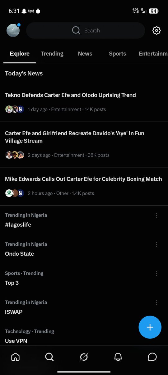 danie16_daniel's tweet photo. Carter just dey trend for x, thin one no be 2k or 5k post oo, https://t.co/nm9YFC5BNf