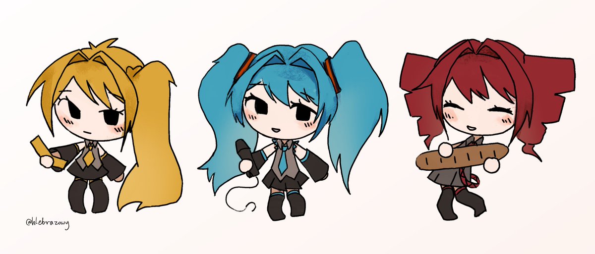 hlebrazowy's tweet photo. chibi triple baka squad #VOCALOID https://t.co/25CEzBWdHE