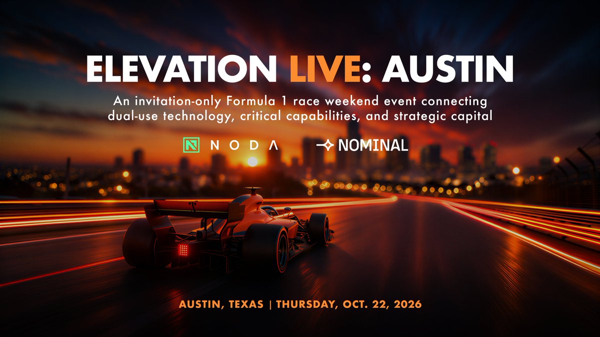 DefenseBaron's tweet photo. Formula 1 Austin week starts here! 

ELEVATION LIVE: AUSTIN 
Thu, Oct. 22, 4:00 - 8:00 PM 
Location: @STATION_Austin

Visit link to request an invite: https://t.co/Z8ghdSvGw0 

Presenting partners:
@NODA_AI_atx and @Nominal_io
   
 #F1 #Motorsport @Elevation_Live https://t.co/IhW1aRMqkS