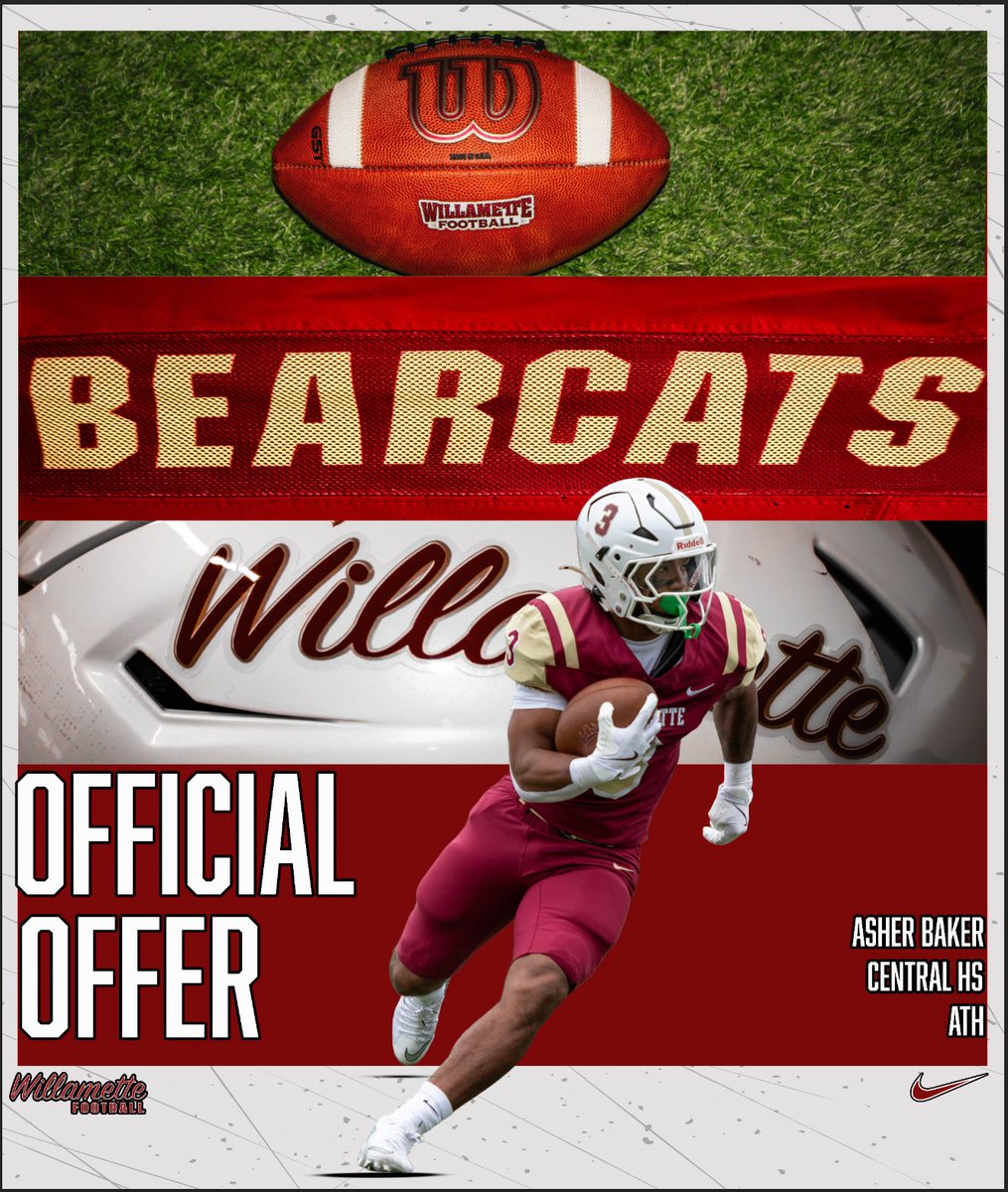 asher_bakker's tweet photo. After a call with @Rude_WUBearcats I am blessed to receive my 5th offer to play at the next level! @WillametteFB @AricWilliams3 https://t.co/B67CxVeuGF