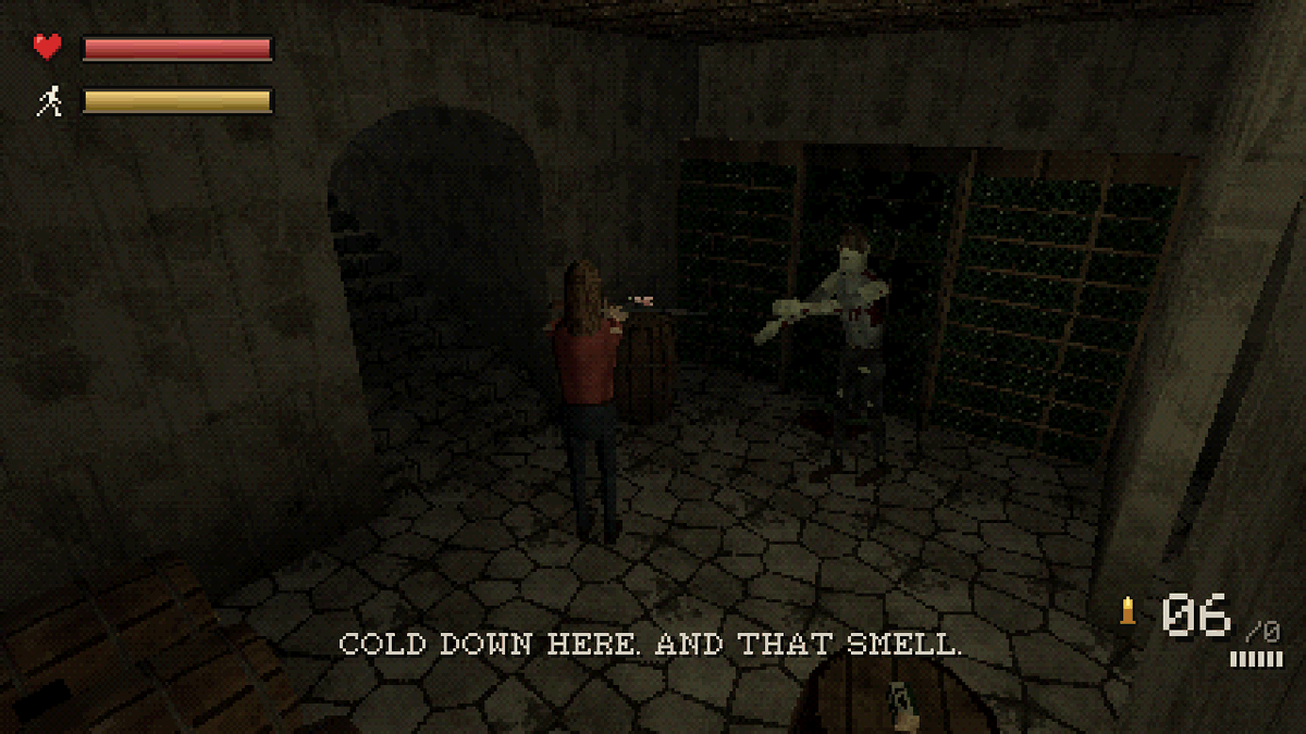 HeyHeyThereeee's tweet photo. Resident Evil's camera never moved: each room was a pre-rendered picture with the 3D characters drawn on top. Step into the next zone and the view cuts to another fixed angle. That's why tank controls: up stays forward through every cut.

A whole fixed-camera mansion, playable in your browser, 40% off till Sunday:
https://t.co/v6Lsap57Aa
#gamedev #godot
