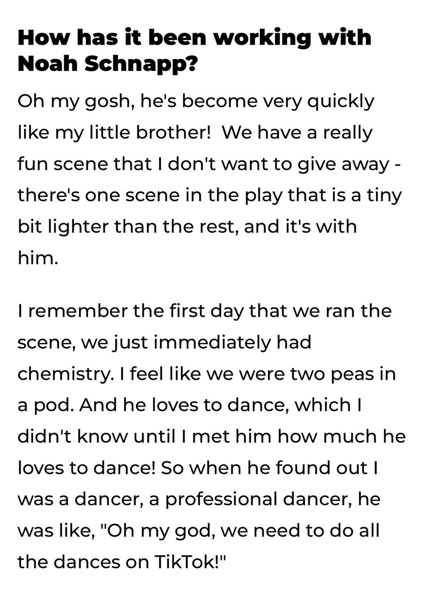 noahangelism's tweet photo. Janette Manrara on his co star Noah Schnapp in a new play Affluenza 

link https://t.co/wjY1xSvLEA https://t.co/M7BvFeP1uT