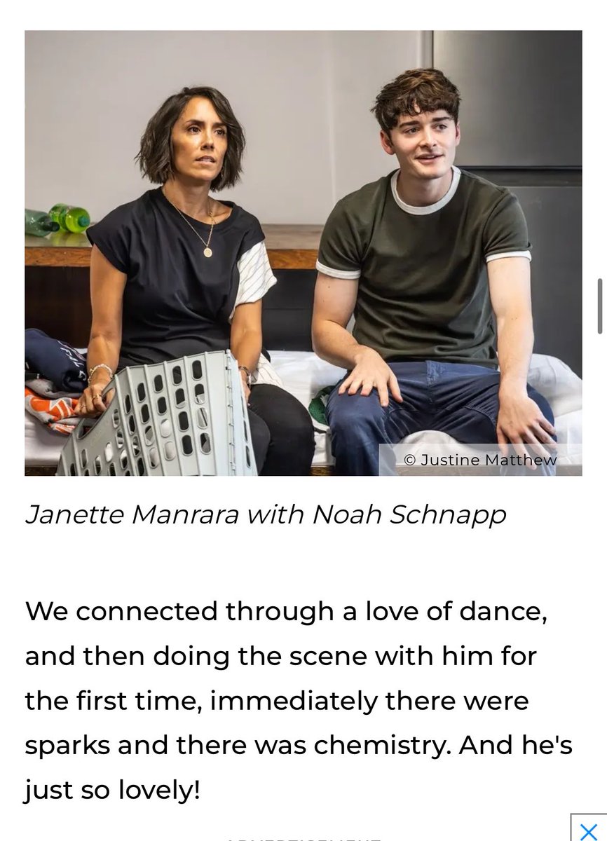 noahangelism's tweet photo. Janette Manrara on his co star Noah Schnapp in a new play Affluenza 

link https://t.co/wjY1xSvLEA https://t.co/M7BvFeP1uT