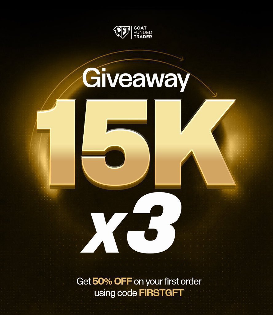 SGMJNR's tweet photo. 🎁$45K CHALLENGE GIVEAWAY 🎁

Prizes 3x15🎁

To enter follow 

1.@SGMJNR @Idpthinkers @GoatFunded

2. Like &amp; Repost tag 3 traders not influencers 
3.Join telegram https://t.co/7NuKpbEAS3

Winners in 5 days good luck https://t.co/JkZmmEa58p