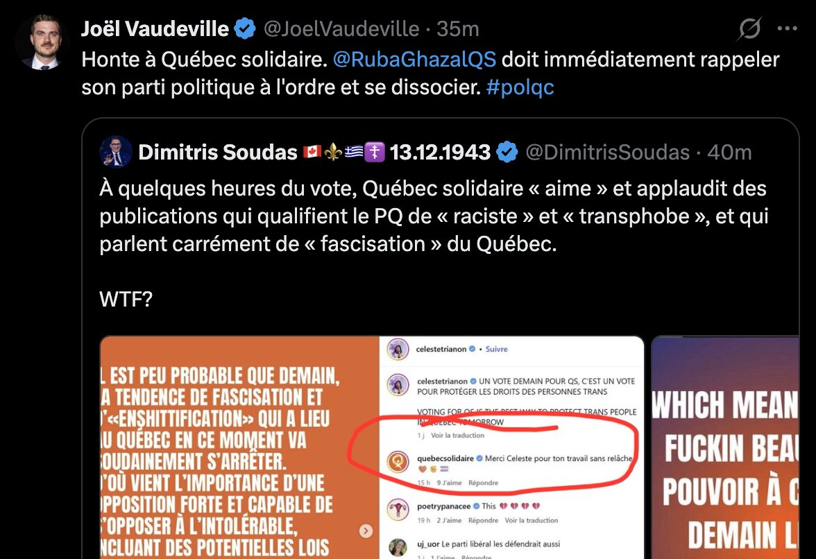 ChrystalAshby's tweet photo. Remarquez qu'aucun péquiste ne se donne la peine d'esquisser ne serait-ce qu'un début de défense sur le fond. Non, on se scandalise, on fait mine d'être outrés, gros effets de toge sanas aucune substance.

Le mot « lunaire » va retontir sous peu, c'est sûr.

Non-denial denial. https://t.co/wzUEIMSeY4