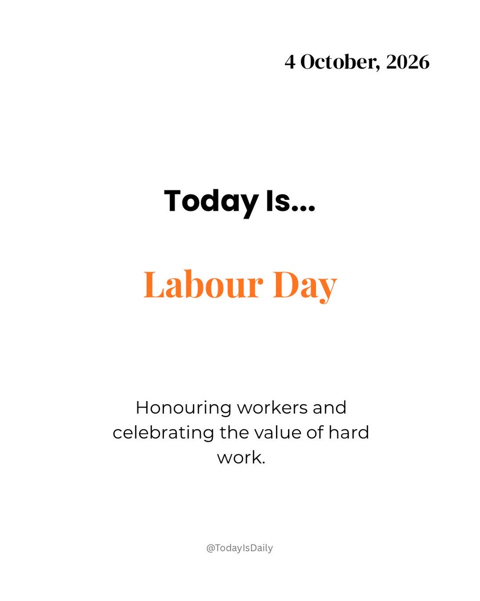 TodayIsDaily_'s tweet photo. Today we celebrate the people whose hard work keeps communities, businesses and economies moving. 👷🏽♀️👨🏽🔧 Happy Labour Day! Your work matters. 💪🏽
@ilo @UN @UNHumanRights @WorkplaceGov @Workers
#LabourDay #Workers #Work #WorkersRights #HardWork #Employment #October5 #RespectWorkers #Workforce #ThankYou