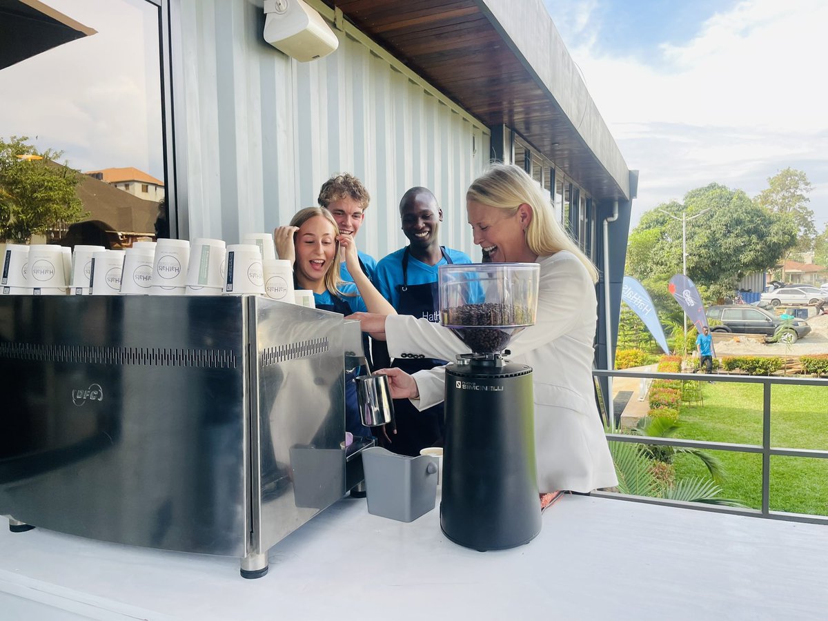UKinUganda's tweet photo. Joined @HatHatsCoffee &amp; ERA92 for the launch of HatHats Barista &amp; Hospitality Academy in 🇺🇬. 

The academy will equip young 🇺🇬 with hospitality skills while supporting growth in 🇺🇬’s coffee &amp; tourism sectors. An example of 🇬🇧-🇺🇬 partnership creating jobs &amp; growth
#GoFarGoTogether https://t.co/WJEXUZpWc3