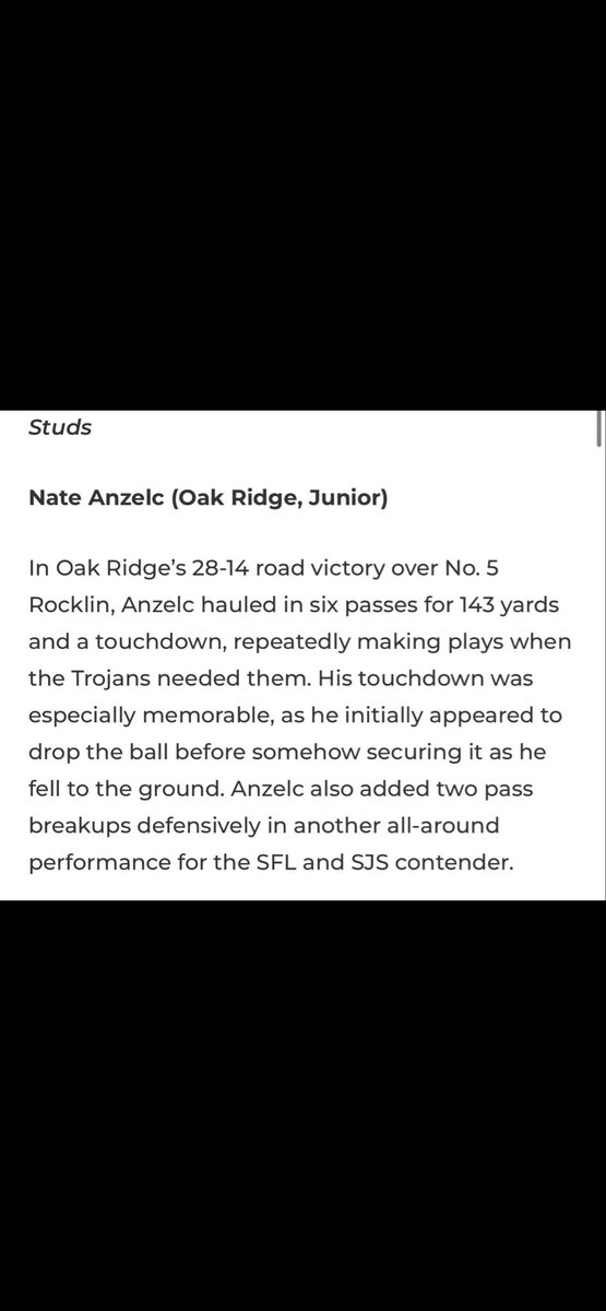 Nathan_Anzelc28's tweet photo. Thank you @WCPSacramento for the write up for last weeks Rocklin Game https://t.co/jsj2Zi0tMu