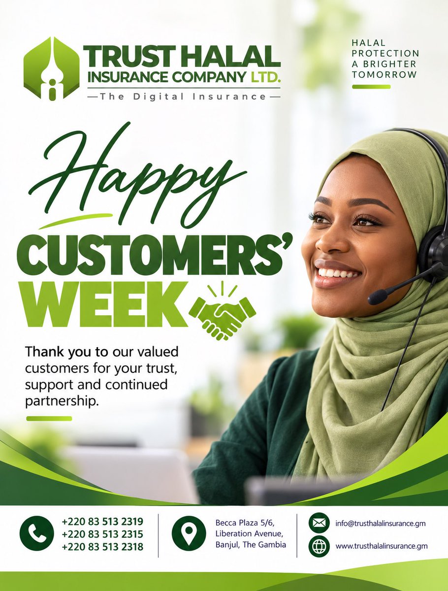 TrustHalalICL's tweet photo. Happy Customers’ Week from Trust Halal Insurance Company Ltd.! 

This week, we celebrate and appreciate you — our valued customers.

Thank you for your continued trust, support,and partnership.

At Trust Halal, you are more than a customer — you are part of our journey. https://t.co/ykAiBXbUg1