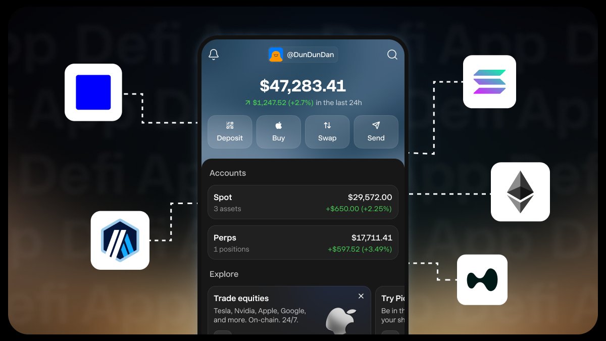 defiapp's tweet photo. Your portfolio lives on five different chains right now.

To see what it's actually worth, you're checking four apps and doing mental math.

One screen. Every position, every chain. One number, updated in real time.

Coming to https://t.co/wey9opstcl. https://t.co/k8KpZTYIZK