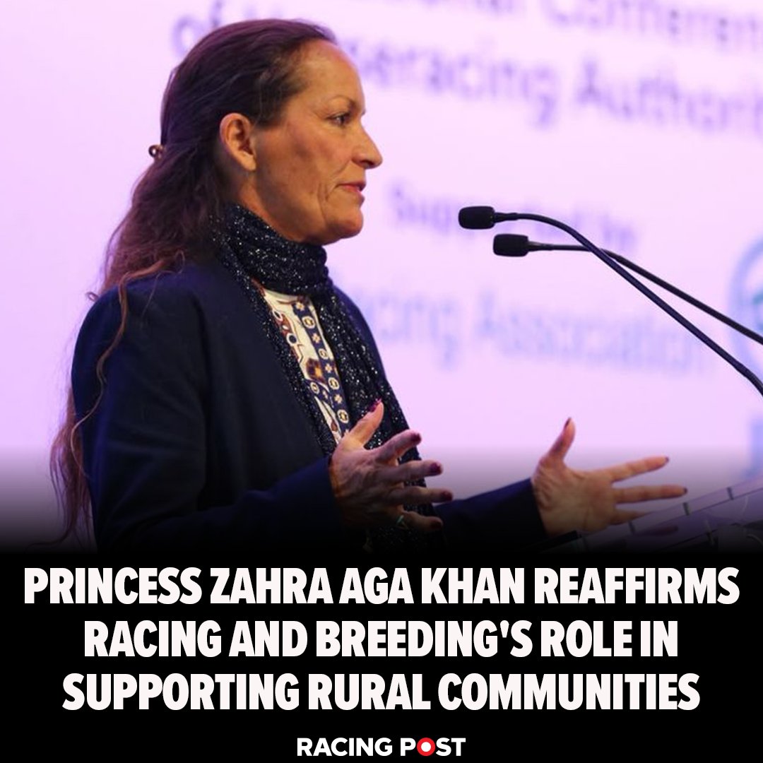 RacingPost's tweet photo. Princess Zahra Aga Khan has told a major international racing conference in Paris that the sport needs to "combat misconceptions" and reinforce its importance to rural jobs and economies 🏇

Read more 👇

🔗 - https://t.co/m3sOcRtj8o https://t.co/aEl1UffMXr