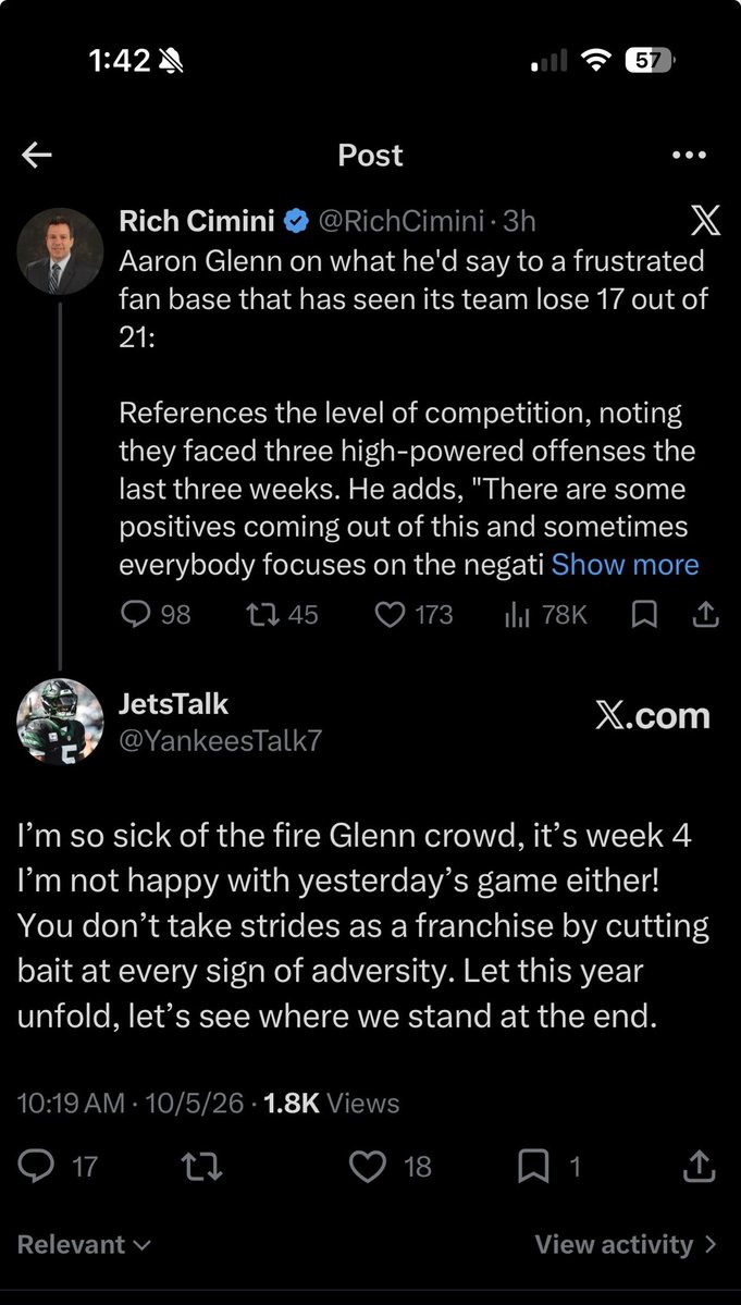 YankeesTalk7's tweet photo. @rockcop10 @JetsWithTigo @RichCimini Brother this is the first tweet I sent that started all of this.. please READ before you start yapping. https://t.co/s0L7MEHLJd