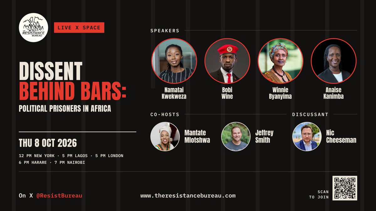 MantateQueeneth's tweet photo. The team @ResistBureau is hosting this conversation on Thursday October 8. 

Set a reminder: https://t.co/OcWHHvFmty 

Panel: @HEBobiwine @namataik_ @Winnie_Byanyima @AnaiseKanimba 

My cohost @Smith_JeffreyT and discussant @Fromagehomme 

Join us📌 https://t.co/2acLfUg1CI