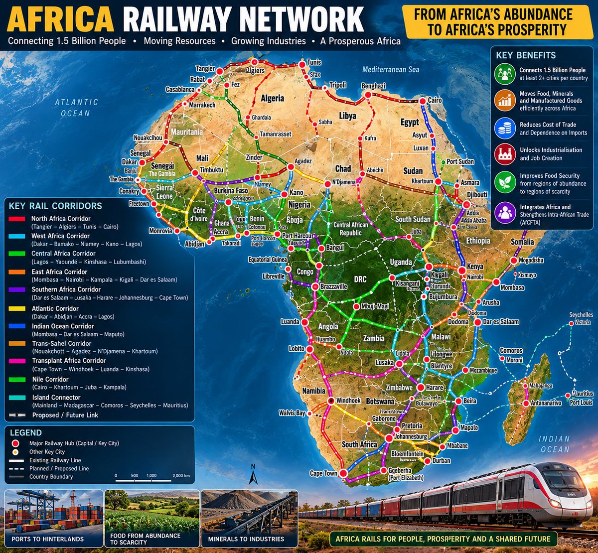 BBiryomumaisho's tweet photo. Today it's often cheaper to import from China than to buy from a neighboring country. Only about 15% of Africa's trade is with itself. Air is too costly, and our old railways only lead to the ports. imagine if Cities of Africa were connected by railways. trade can increase to 70%.
