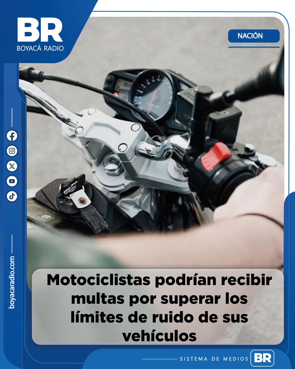 BoyacaRadio's tweet photo. La normativa establece controles sobre los sistemas de escape de las motocicletas y contempla sanciones económicas e inmovilización para quienes incumplan las disposiciones. https://t.co/O2woHVIgJL