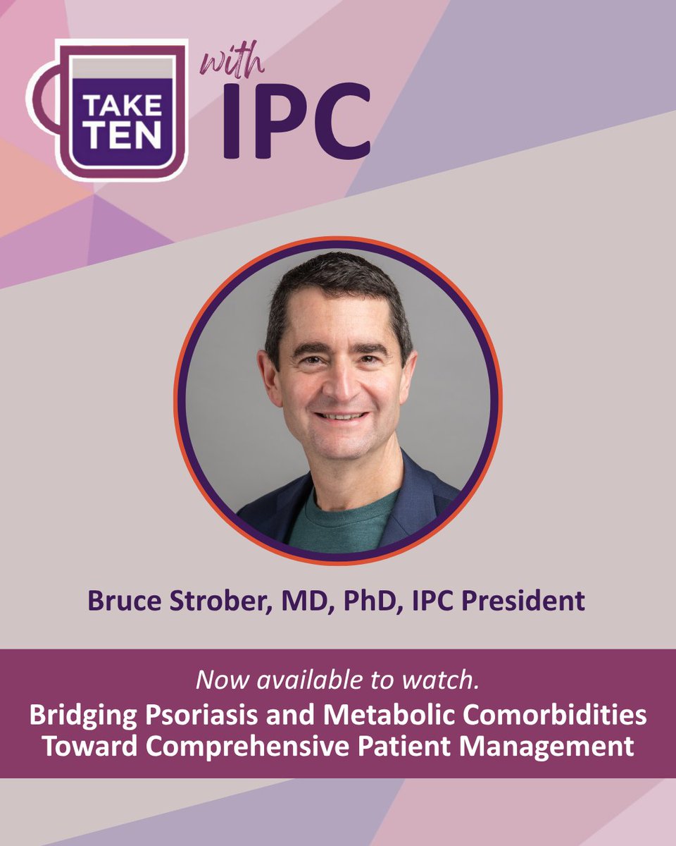 IpcPs's tweet photo. Biologics changed psoriasis care for skin and joints, but metabolic comorbidities need their own attention.
In #TakeTenWithIPC, IPC President Bruce Strober, MD, PhD, shares five 2025 IPC Think Tank priorities for cardiometabolic care.
https://t.co/HnkP3X31jI
#Psoriasis https://t.co/C2QwMLMqv0