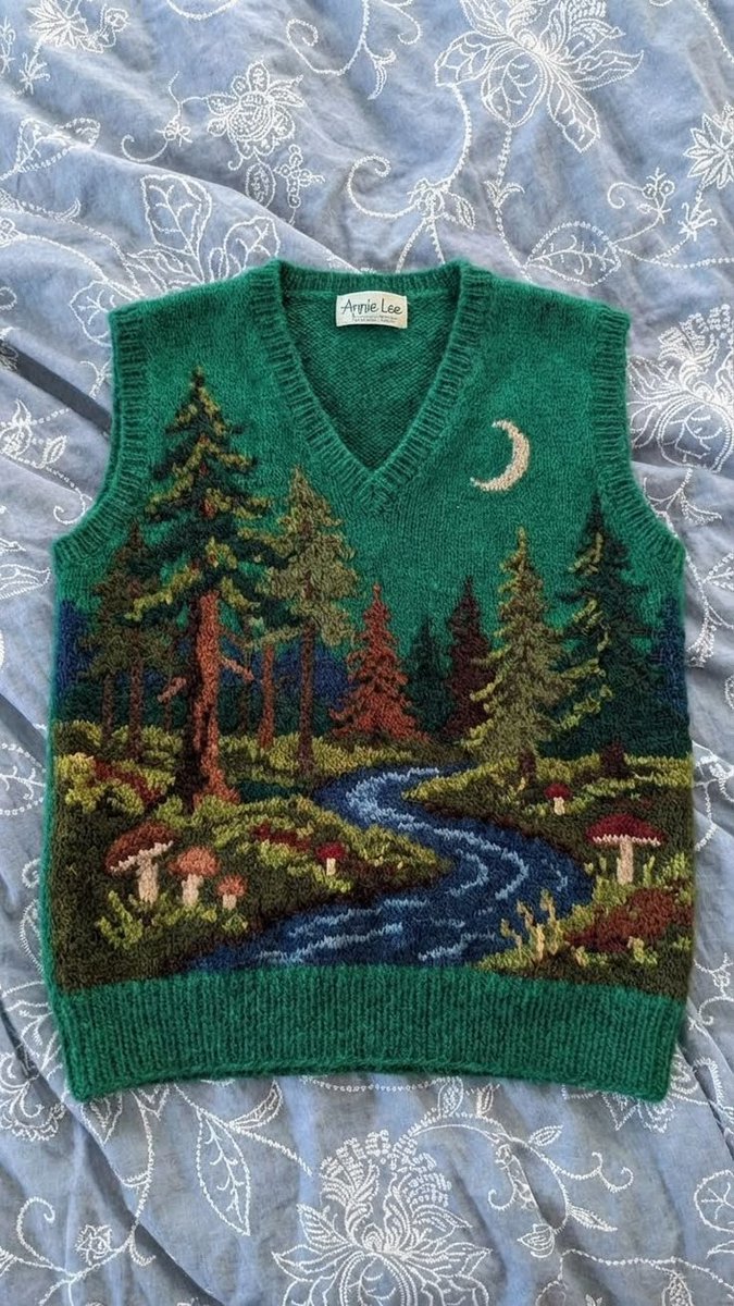 calmgloww's tweet photo. wearing a little piece of the forest https://t.co/WZF032WDih