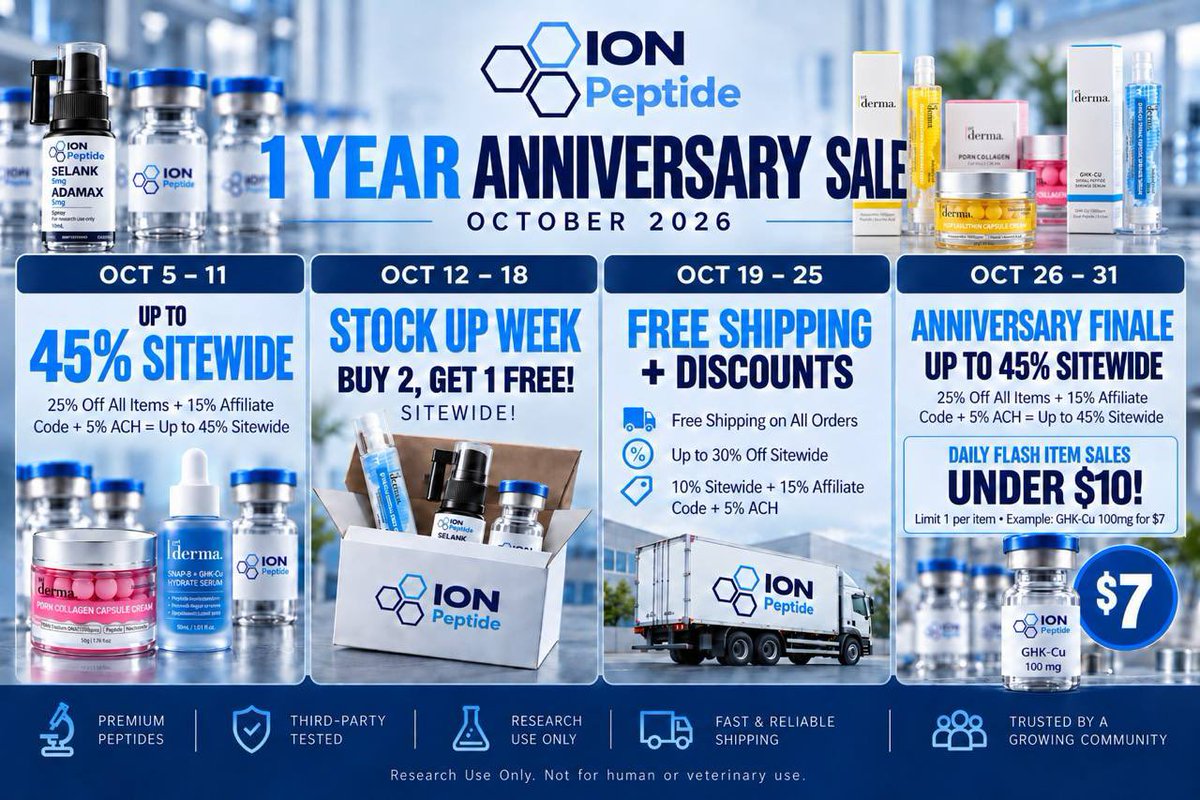 keez994's tweet photo. https://t.co/UPBETqeDNh   I’ve been loving the quality and consistency, and now you can save too! Use my code BELLA40 at checkout to get 15% OFF your order.
#IonPeptide #ResearchPeptides #PeptideResearch #WellnessJourney #LabTested https://t.co/mwWGvbasp0