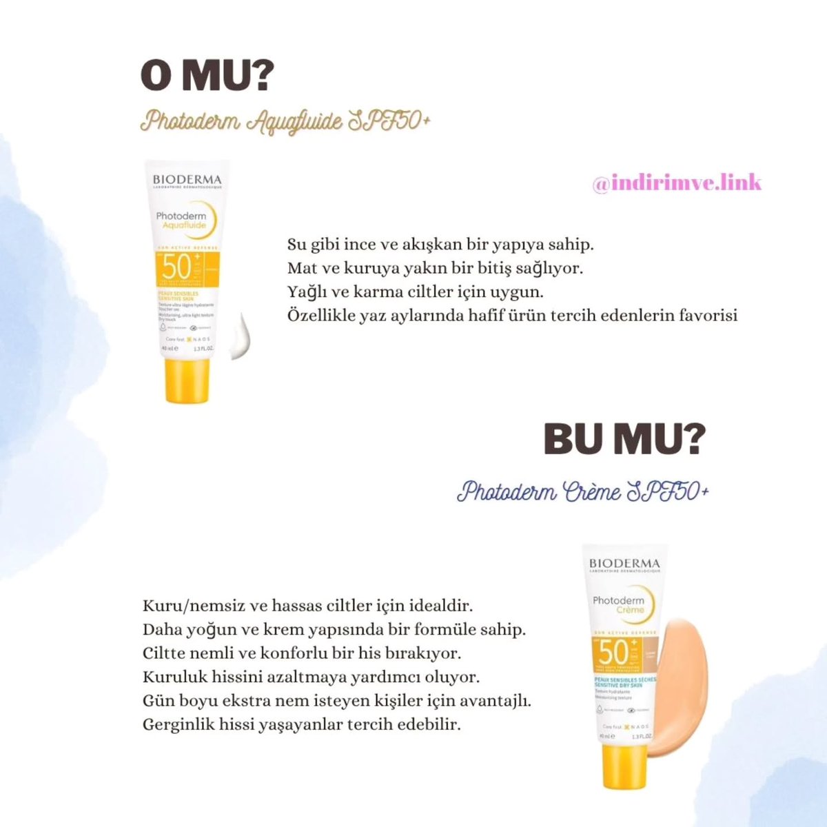 JiuJitsu2011's tweet photo. Bioderma’nın en çok karıştırılan iki güneş kremi: İkisi de SPF50+ koruma sağlıyor, ancak ciltte bıraktıkları his farklı. Sen hangisini kullanıyorsun? https://t.co/WuVstlVeDy