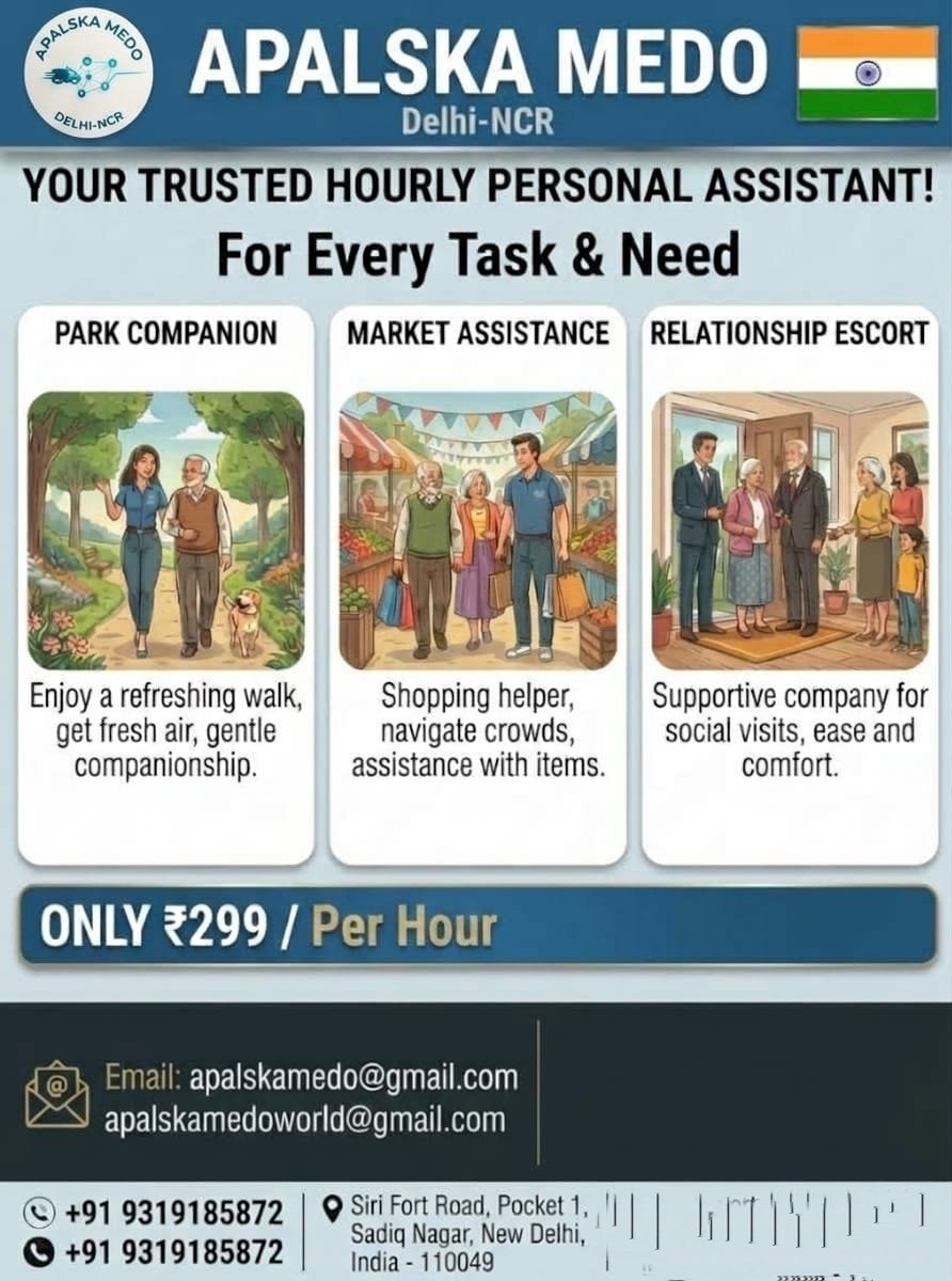 APALSKAMEDxn's tweet photo. Whether you want to go to a park, a market, or visit your relatives, you can book a personal assistant anytime, anywhere, 24/7
#pacientacare #Care #park #market #eldercare #medical #newdelhi #southdelhi https://t.co/f2UANPkMPP
