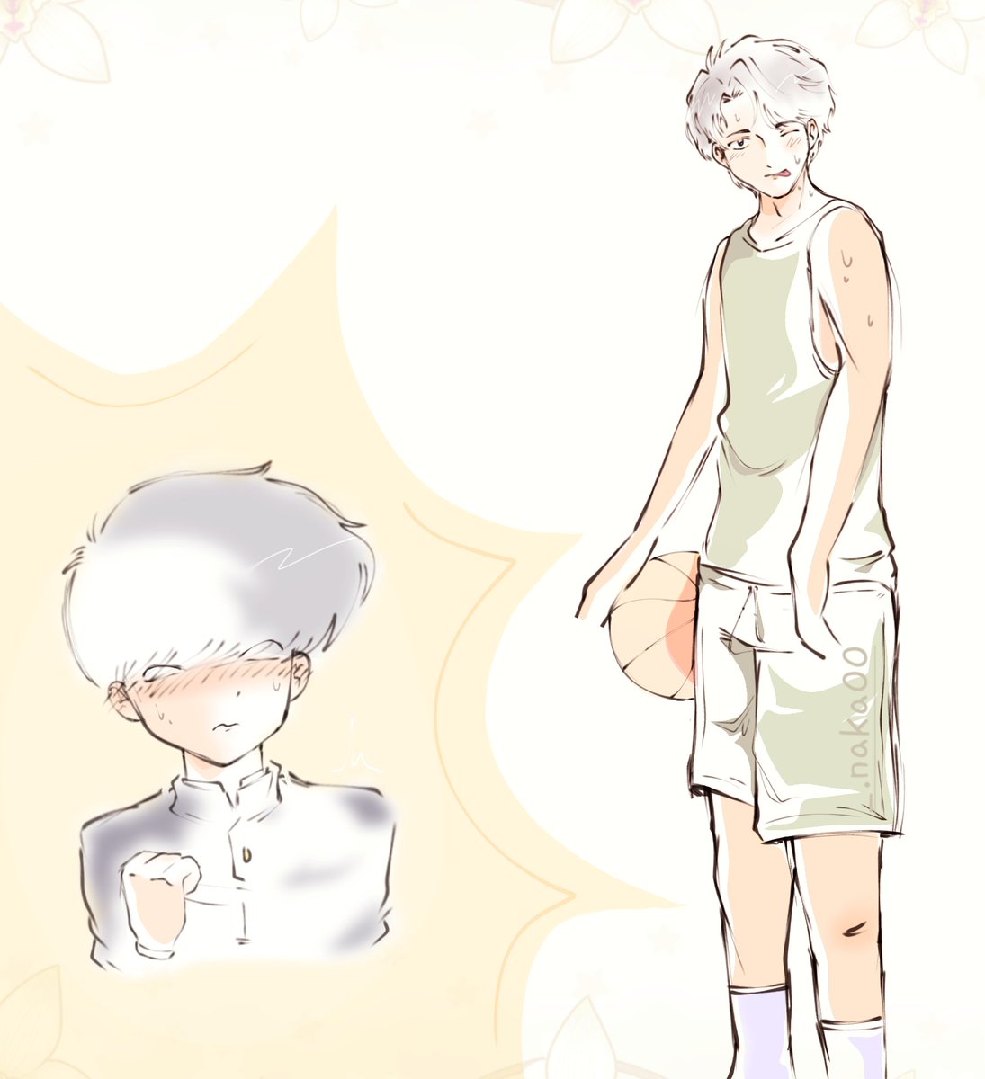 LLawlietstoes's tweet photo. Hehe, I like the hc where our dear Matsumura plays sports and is good at it 🥹

So have Matsumura flirting a bit with Nakamura yaya! 👀

#goforitnakamura #matsunaka
#nakahiro 🐬🐙 https://t.co/mY7MDzJpGA