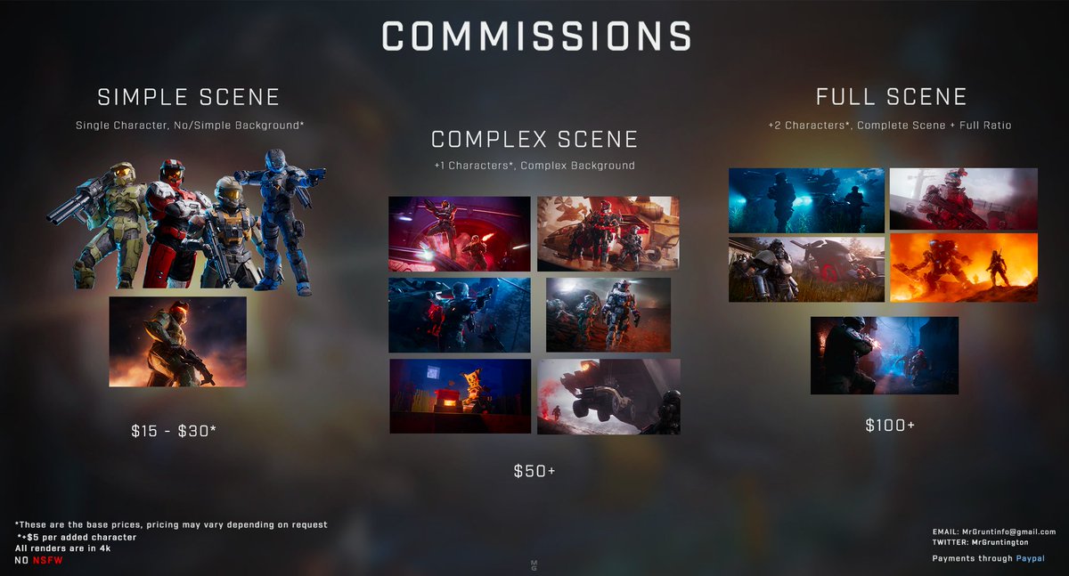 mrgruntington's tweet photo. COMMISSIONS ARE CURRENTLY OPEN!! 🚨

Complex + Full Scenes are limited to 4 renders per Commission Cycle (ask to know if they're available)🧍

Simple Requests will remain available at all times 🤝

Reach out to me via Twitter DMs or Email 📭 https://t.co/dirbdrlNi5